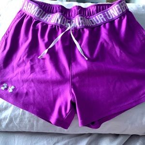 Purple Under Armour shorts